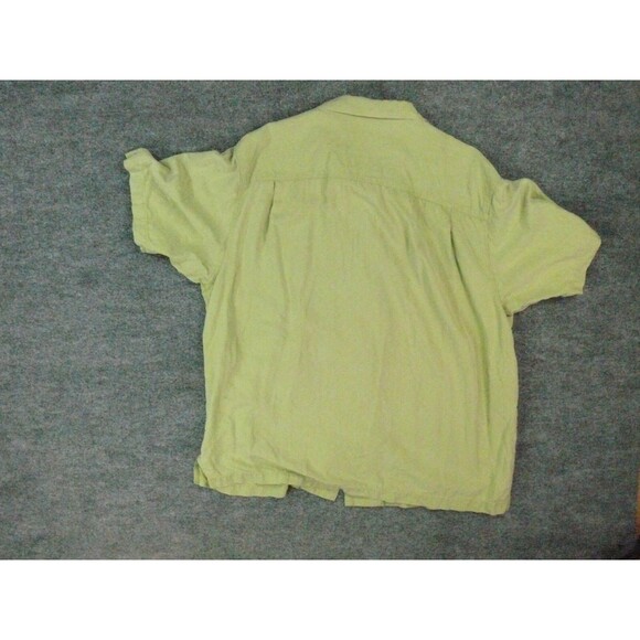 Tommy Bahama Shirt Mens XL Green Silk Camp Palm Embroidered - Picture 3 of 9